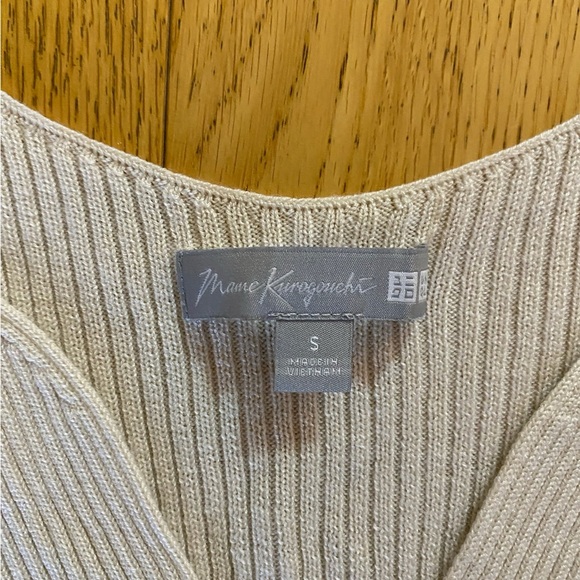 Uniqlo Mame Kurogouchi Black Long Sleeve Rib Knit | Cream Size: S - Picture 3 of 3